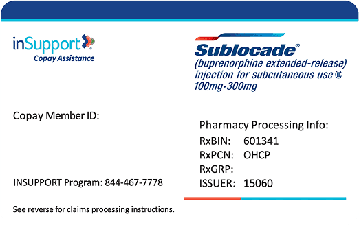 SUBLOCADE savings card